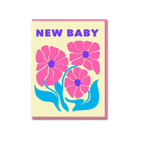 Chrysanthemum New Baby Greeting Card
