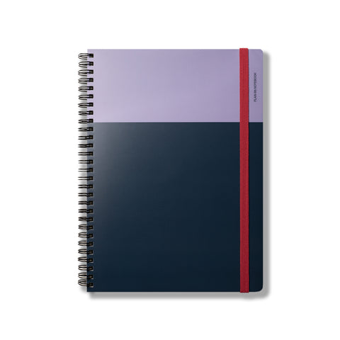 Spiral Bright Notebook B5 Lilac and Navy Plain