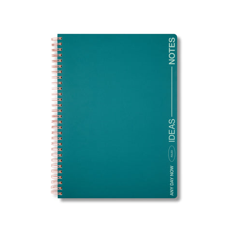 Teal Spiral Notebook Ruled B5