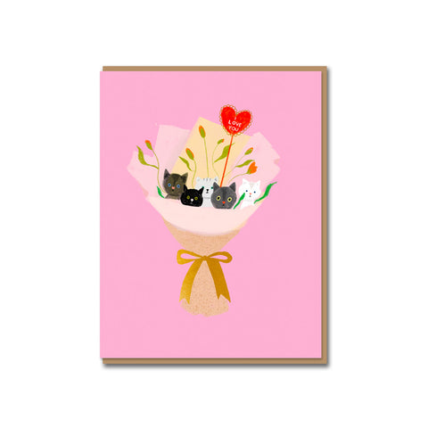 Cat Bouquet Greeting Card