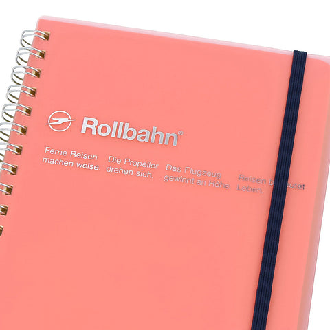 Rollbahn Large Spiral Notebook Clear Pink