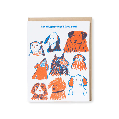 Hot Diggety Dogs I Love You Greeting Card