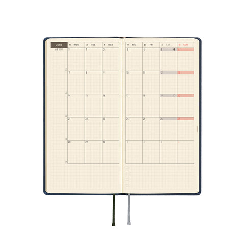 2027 Techo Weeks Planner Midnight Blue