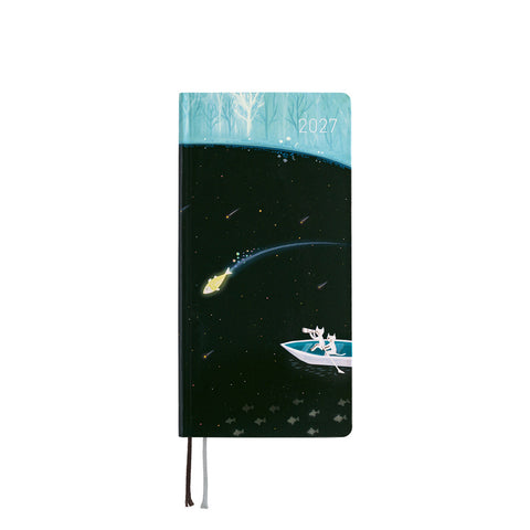 2027 Techo Weeks Planner Meteor Shower in the Light Blue Forest