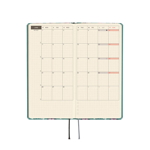 2027 Techo Weeks Planner White Cat Wallpaper