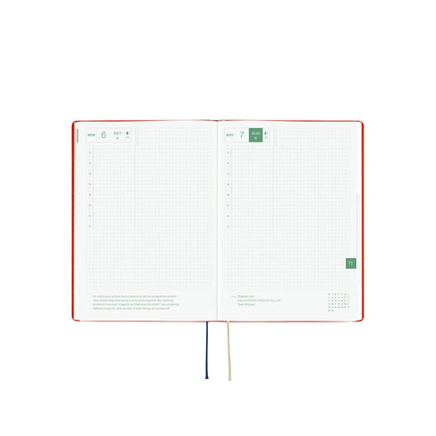 2027 HON A6 Planner White Cat and Rabbit's Tea Room