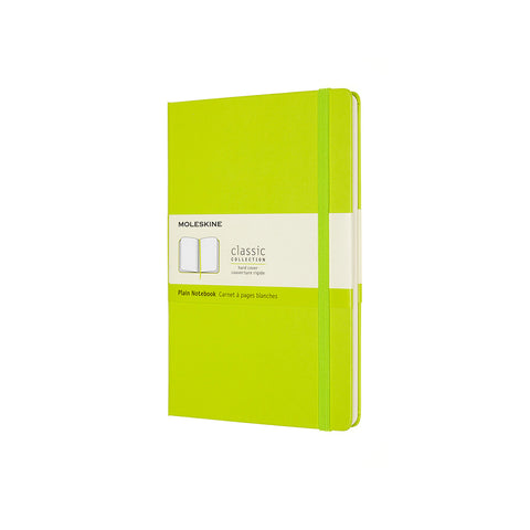 Classic Large Hard Cover Notebook Plain Lemon Green