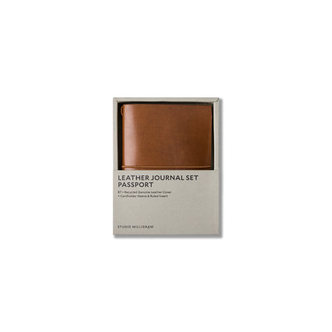 Refillable Leather Journal Set Passport B7