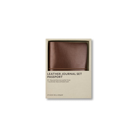 Refillable Leather Journal Set Passport B7