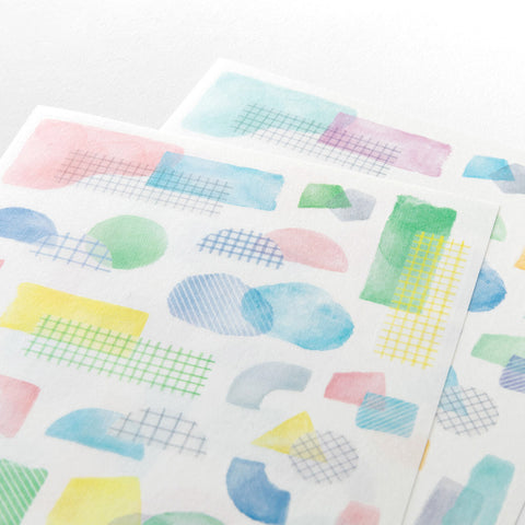 Collage Watercolour Motif Sticker Sheets Set of 2