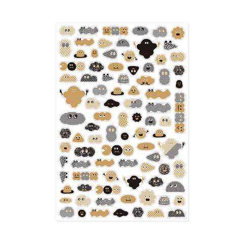 Camouflage Mini Monster Decorative Sticker Sheet