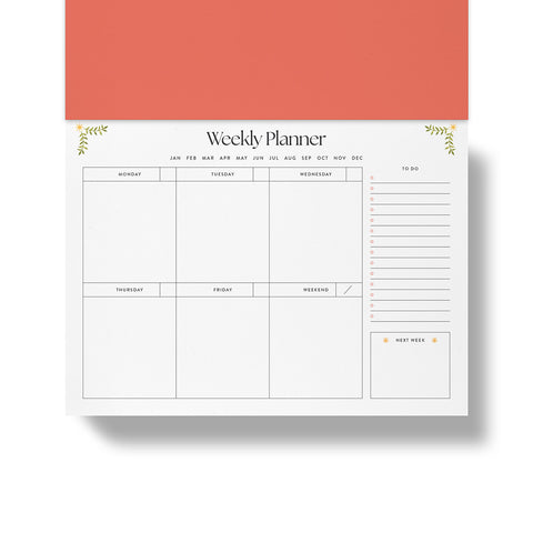 Folklore Birds Weekly Desk Planner A5
