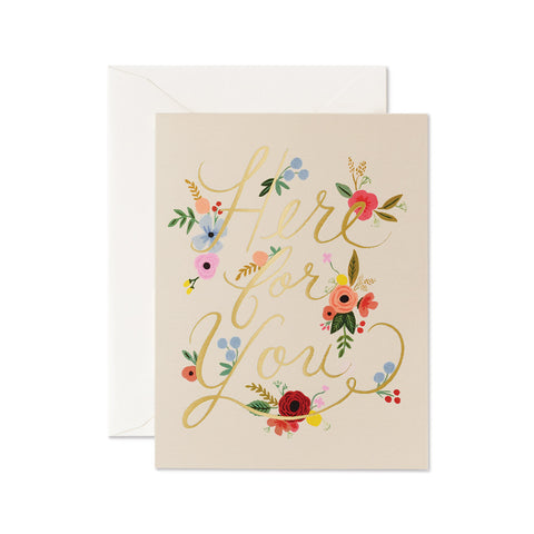 Floral Here For You Greeting Card