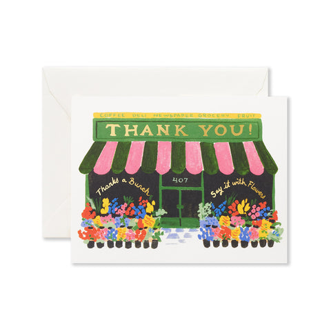 Flower Shop Thank You Greeting Card