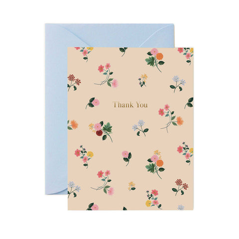 Ditsy Dahlia Thank You Greeting Card