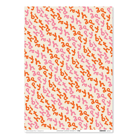 Happy Birthday Bubble Writing Wrapping Sheet