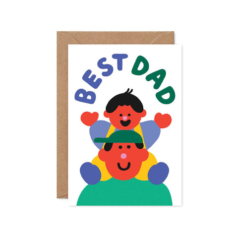 Best Dad Piggyback Greeting Card