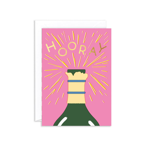 Hooray Champagne Greeting Card