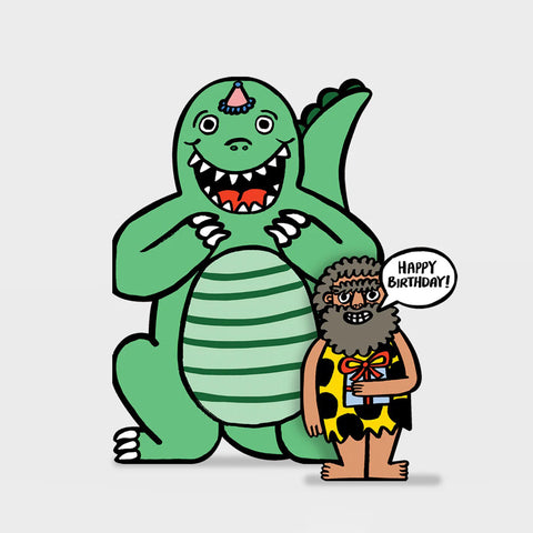 Dinosaur with Mini Card Greeting Card