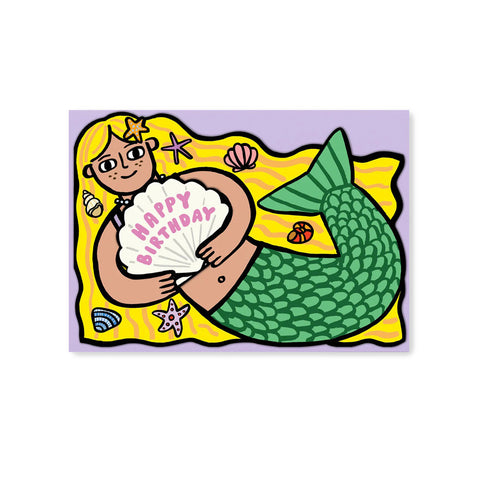 Mermaid with Mini Card Greeting Card