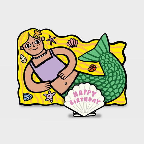 Mermaid with Mini Card Greeting Card