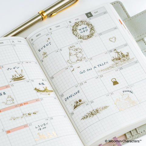Moomin Foil-Stamped Clear Stickers