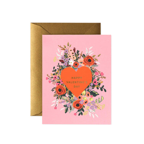 Blooming Heart Valentine Greeting Card